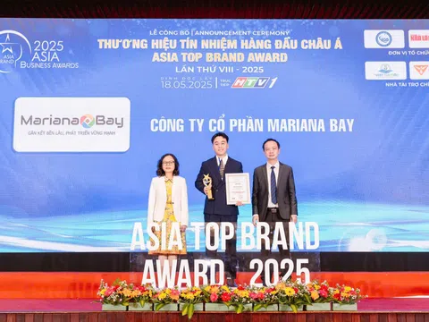 Mariana Bay vinh dự nhận danh hiệu Top 10 Thương hiệu tín nhiệm hàng đầu Châu Á tại Asia Top Brand Award 2025